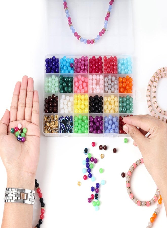 Ambitieux Children Jewelry Making Craft Bracelet Kits Set For Kids-DIY 24 Compartment,700+ Colorful Beads,Ear Hangings,Lobster Locks & Rings ,8 Pcs of Charms With Accessories (8 Moon Kit),Multicolor - Image 3
